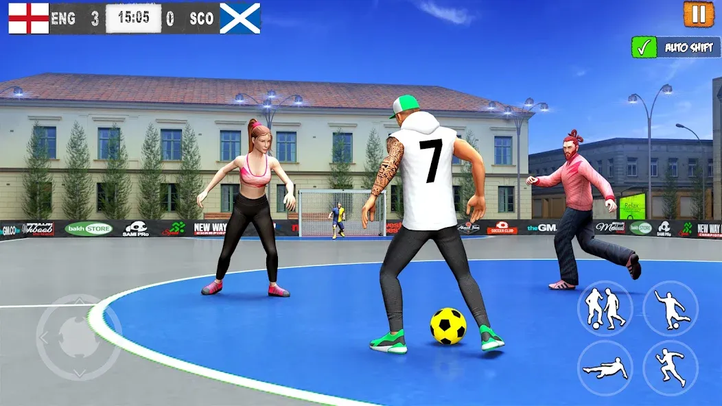 Скачать взлом Street Football: Futsal Games [MOD: безлимитные деньги и энергия] — скриншот 2