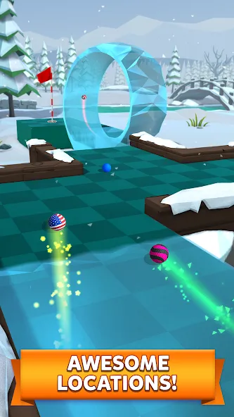 Скачать взлом Golf Battle [MOD: безлимитные мячи и улучшенная точность] — скриншот 4