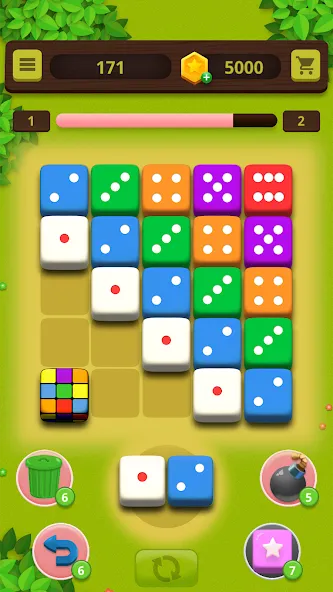 Скачать Dice Craft - Merge Puzzle [MOD: безлимитные монеты и усиленные кубики] на телефон — скриншот 1