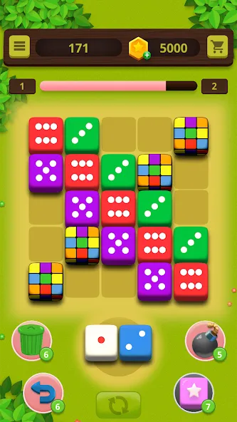 Скачать Dice Craft - Merge Puzzle [MOD: безлимитные монеты и усиленные кубики] на телефон — скриншот 2