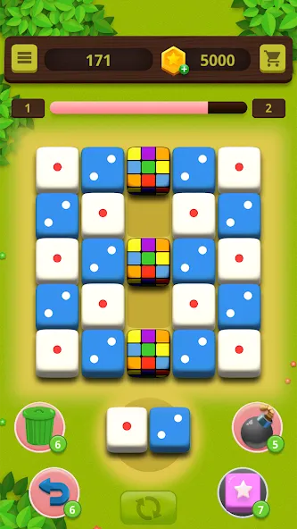 Скачать Dice Craft - Merge Puzzle [MOD: безлимитные монеты и усиленные кубики] на телефон — скриншот 3