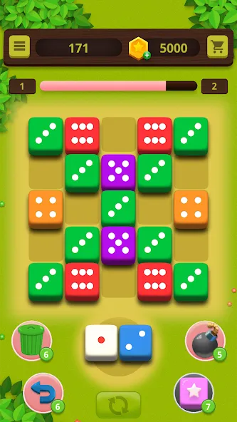 Скачать Dice Craft - Merge Puzzle [MOD: безлимитные монеты и усиленные кубики] на телефон — скриншот 4
