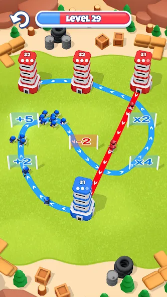 Скачать Tower War - Tactical Conquest [MOD: безлимитные деньги и все уровни] на телефон — скриншот 1