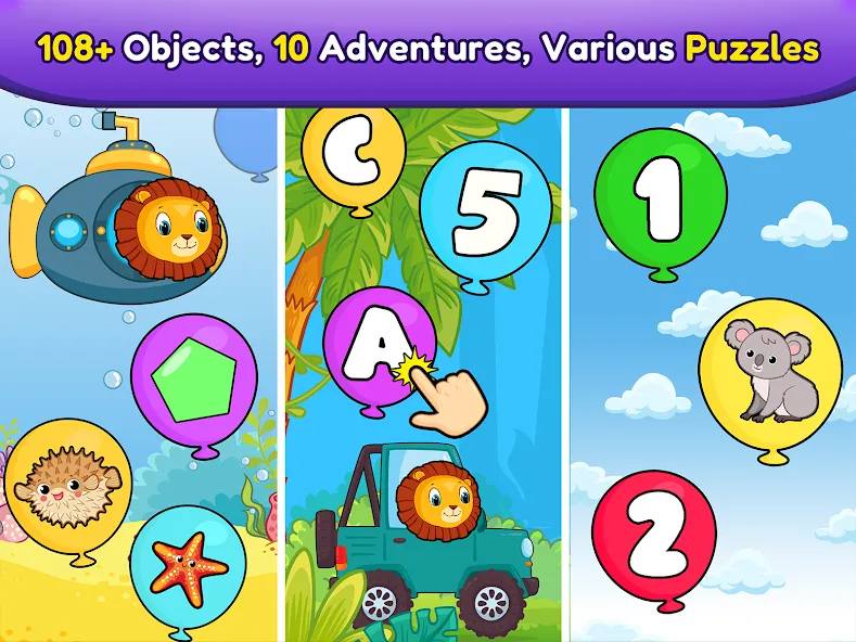 Balloon Pop Kids Learning Game [MOD: все задания разблокированы и без рекламы] — Скачать бесплатно (APK) — скриншот 1
