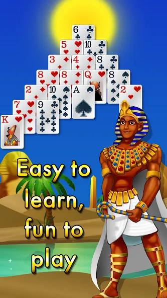 Взломанная Pyramid Solitaire - Egypt [MOD: безлимитные подсказки и отмены ходов] на Андроид — скриншот 3