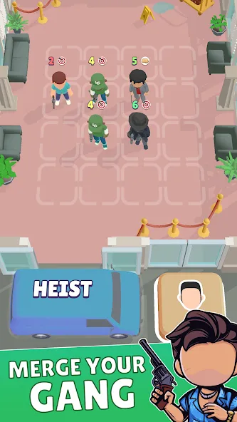 Скачать Merge Gangster Heist vs Police [MOD: безлимитные деньги и оружие] — скриншот 1