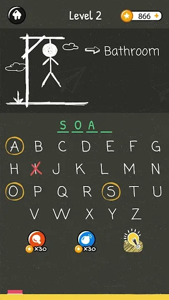 Hangman Words:Two Player Games [MOD: без рекламы, все подсказки открыты] — Скачать бесплатно (APK) — скриншот 3