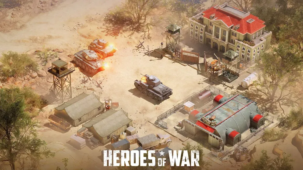 Скачать взлом Heroes of War: Idle army game [MOD: безлимитные ресурсы и усиленная армия] — скриншот 3