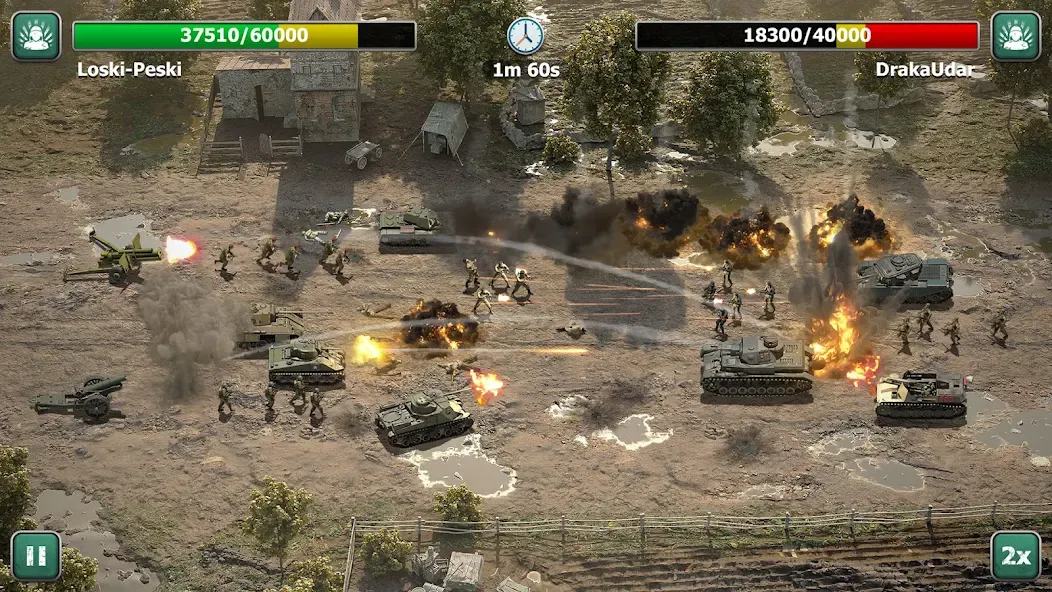 Скачать взлом Heroes of War: Idle army game [MOD: безлимитные ресурсы и усиленная армия] — скриншот 4