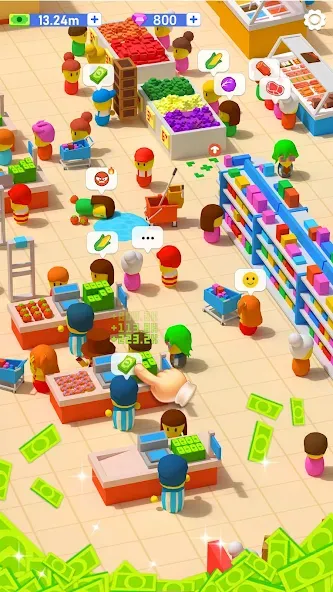 My Idle Supermarket Simulator [MOD: безлимитные деньги и всё открыто] последняя версия — скриншот 3