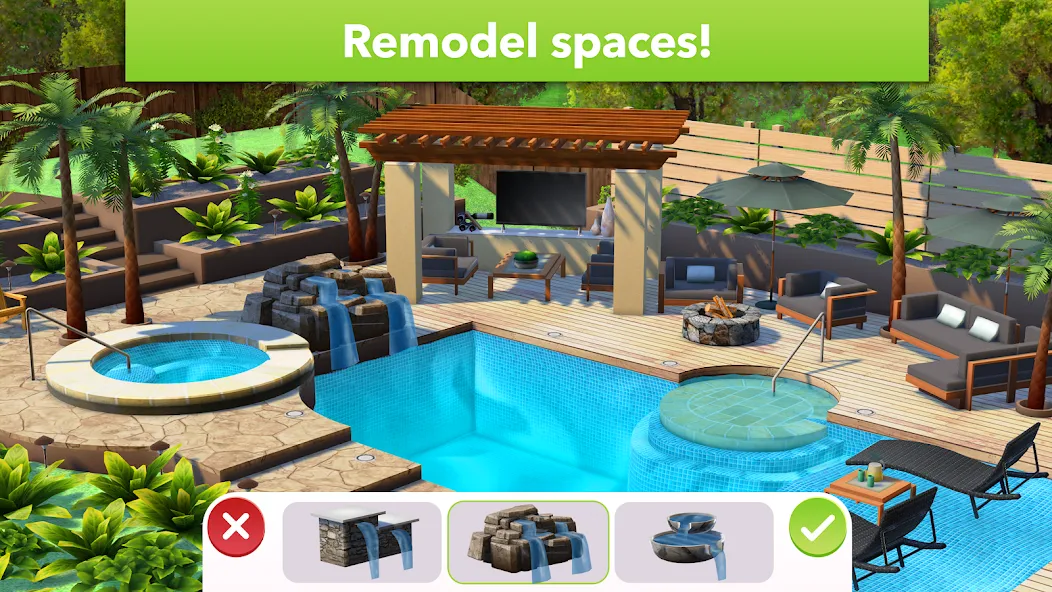 Взломанная Home Design Makeover [MOD: безлимитные деньги и подсказки] на Андроид — скриншот 1