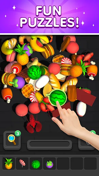 Скачать Match 3D - Tile Triple Puzzle [MOD: без рекламы и много подсказок] — скриншот 2