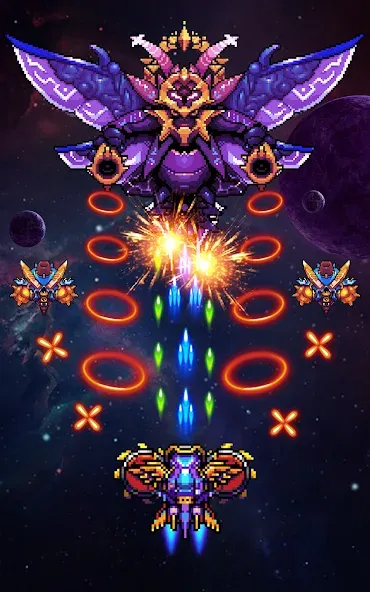 Взломанная Falcon Squad - Galactica [MOD: много денег и бесконечные жизни] на Андроид — скриншот 3