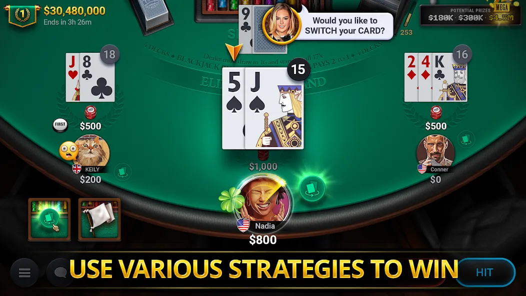 Blackjack Championship [MOD: безлимитные фишки и открытые столы] последняя версия — скриншот 3