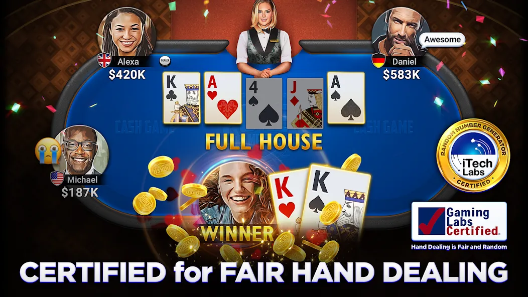 Poker Championship - Holdem [MOD: безлимитные фишки и премиум доступ] (Бесплатно / APK) — скриншот 1