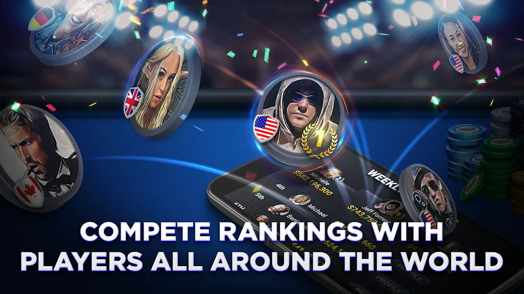 Poker Championship - Holdem [MOD: безлимитные фишки и премиум доступ] (Бесплатно / APK) — скриншот 2