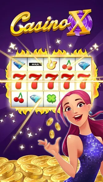 Взломанная Casino X [MOD: безлимитные монеты и бонусы] на Андроид — скриншот 1