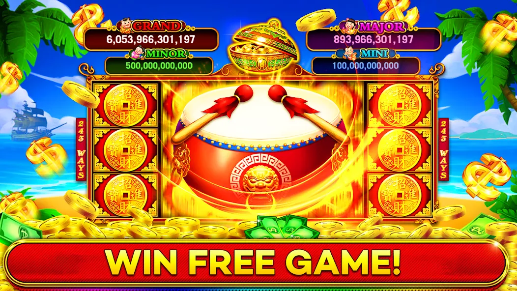 Скачать Jackpot Boom Casino Slot Games [MOD: безлимитные монеты и бонусы] на телефон — скриншот 1