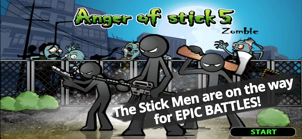 Anger of stick 5 : zombie [MOD: безлимитные деньги и оружие] на Андроид — скриншот 1