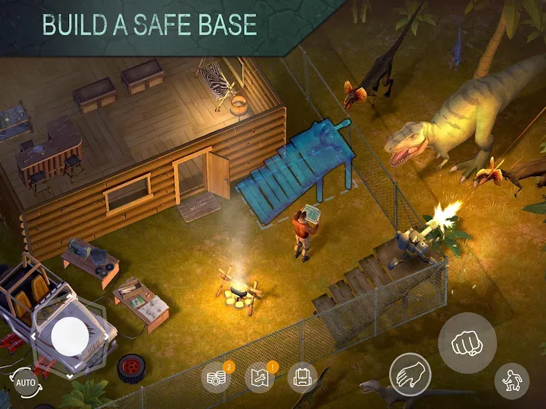 Взломанная Jurassic Survival [MOD: безлимитные ресурсы и открыты рецепты] на Андроид — скриншот 4