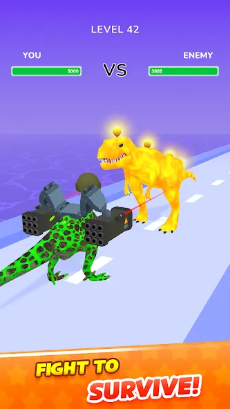 Скачать взлом Dino Evolution Run 3D [MOD: безлимитные деньги и усиленные динозавры] — скриншот 3