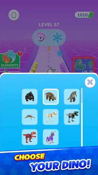 Скачать взлом Dino Evolution Run 3D [MOD: безлимитные деньги и усиленные динозавры] — скриншот 4