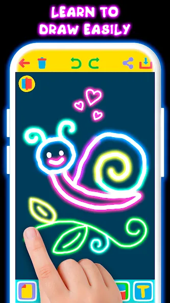 Скачать взлом Drawing For Kids - Glow Draw [MOD: все рисунки разблокированы и без рекламы] — скриншот 3