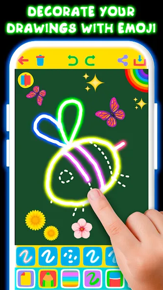 Скачать взлом Drawing For Kids - Glow Draw [MOD: все рисунки разблокированы и без рекламы] — скриншот 5