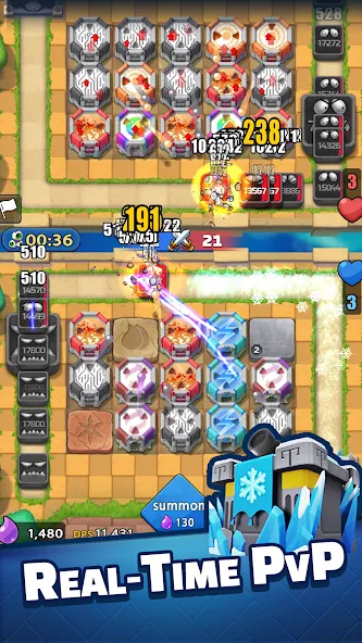 Tower Defense PvP:Tower Royale [MOD: безлимитные монеты и усиленные башни] — Скачать бесплатно (APK) — скриншот 1