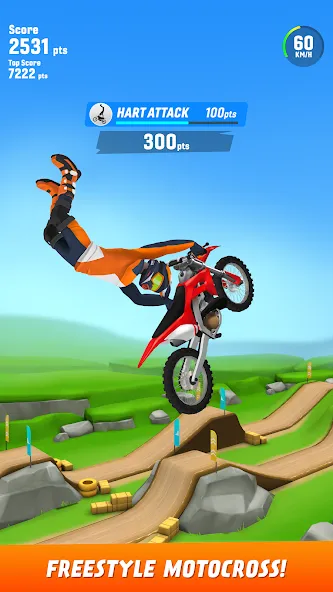 Max Air Motocross [MOD: безлимитные деньги и все мотоциклы] на Андроид — скриншот 1