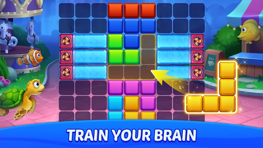 Скачать Block Puzzle Ocean [MOD: безлимитные подсказки и монеты] — скриншот 2