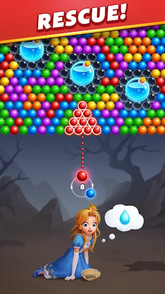Взломанная Bubble Shooter Royal Pop [MOD: безлимитные монеты и жизни] на Андроид — скриншот 1