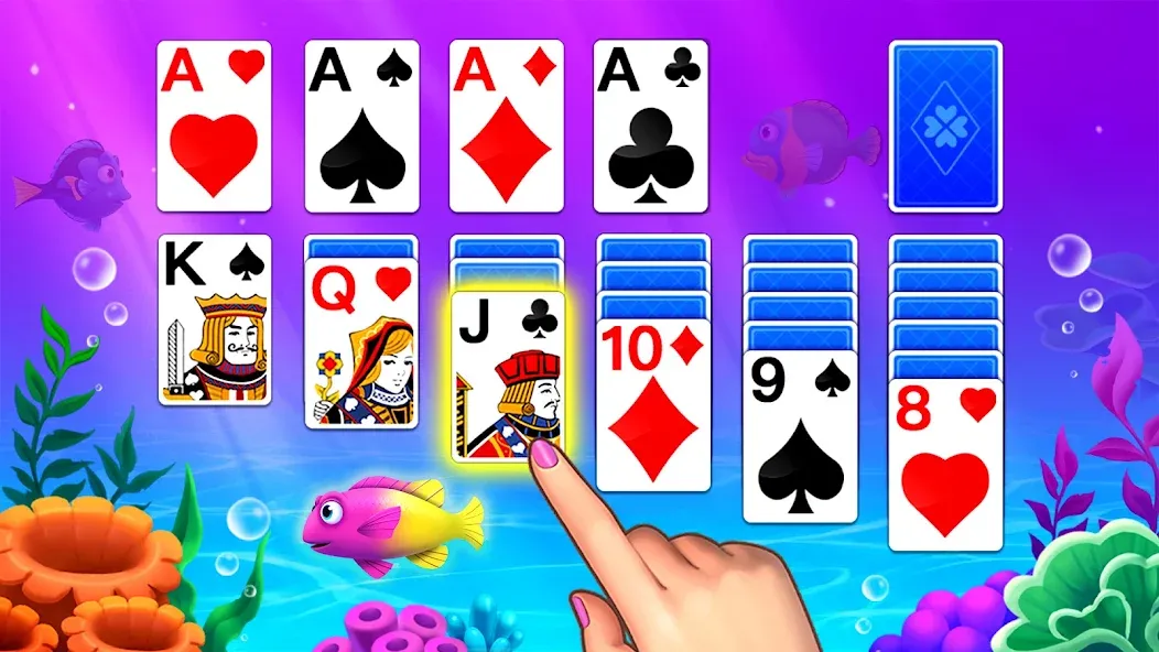 Solitaire Ocean [MOD: безлимитные подсказки и отмены ходов] — Скачать бесплатно (APK) — скриншот 3