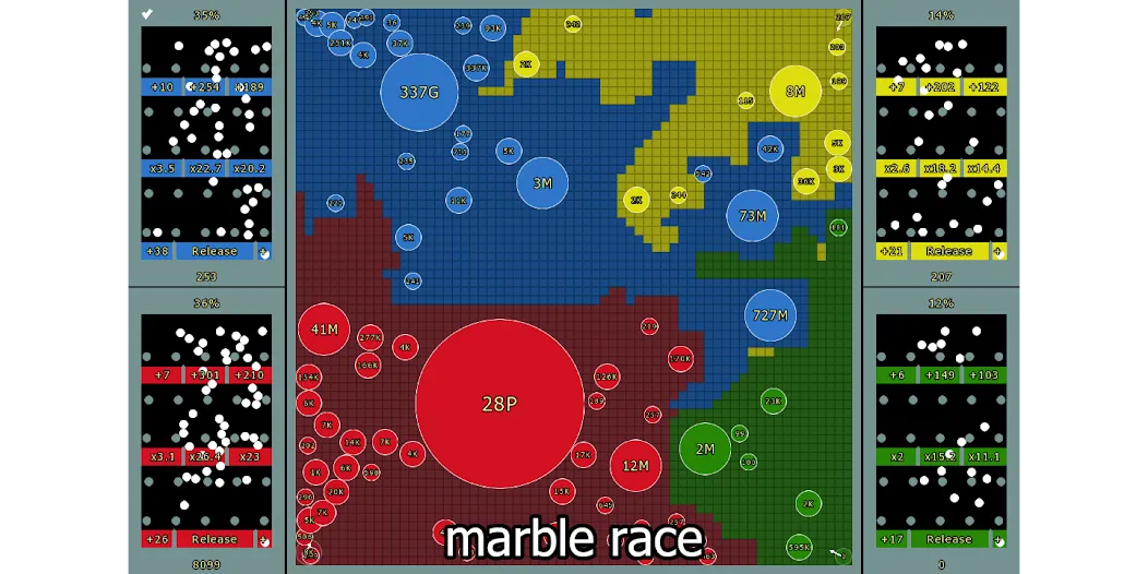 Marble Race and Territory War [MOD: безлимитные монеты и открыты все уровни] на Андроид — скриншот 1