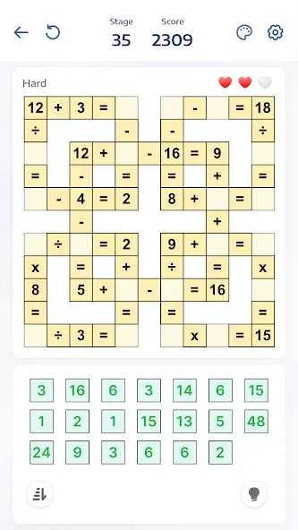 Скачать Crossmath - Math Puzzle Games [MOD: безлимитные подсказки и отмена ходов] на телефон — скриншот 1