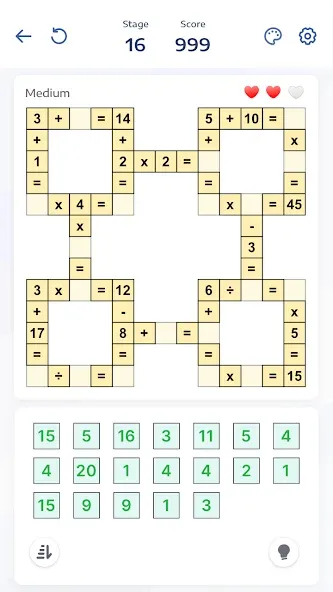Скачать Crossmath - Math Puzzle Games [MOD: безлимитные подсказки и отмена ходов] на телефон — скриншот 3