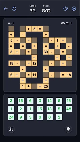 Скачать Crossmath - Math Puzzle Games [MOD: безлимитные подсказки и отмена ходов] на телефон — скриншот 5