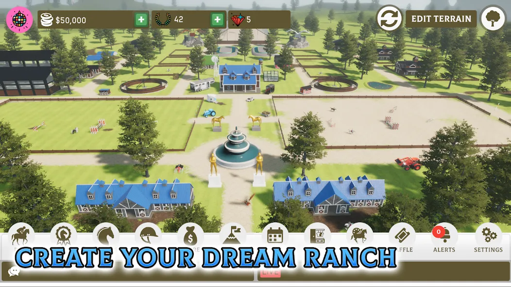 Скачать Horse Academy - Equestrian MMO [MOD: бесконечные деньги и редкие лошади] — скриншот 1