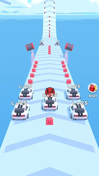 Merge Car Run - Evolution Race [MOD: много денег и все машины] на Андроид — скриншот 3