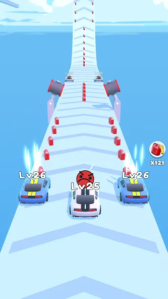 Merge Car Run - Evolution Race [MOD: много денег и все машины] на Андроид — скриншот 4