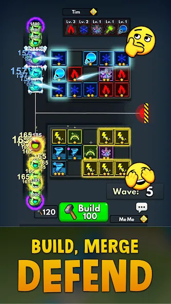 Merge Clash: Tower Defense TD [MOD: безлимитные деньги и улучшения] на Андроид — скриншот 3