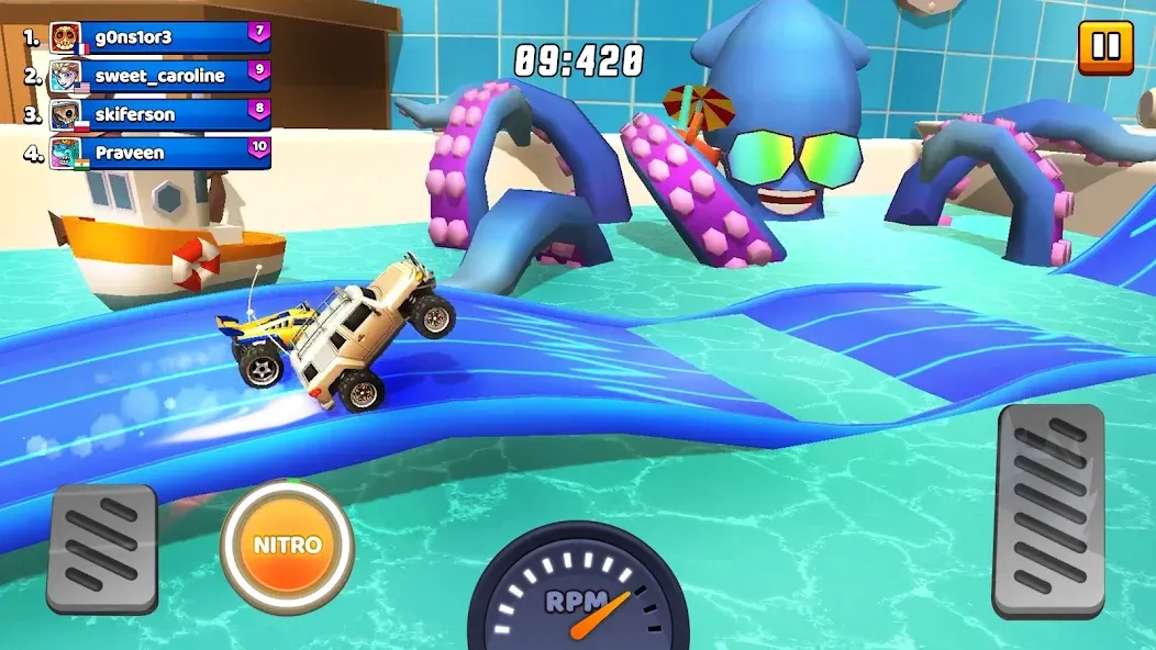 Скачать Nitro Jump - Car Racing [MOD: безлимитные деньги и топливо] — скриншот 2