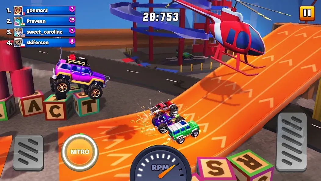 Скачать Nitro Jump - Car Racing [MOD: безлимитные деньги и топливо] — скриншот 3