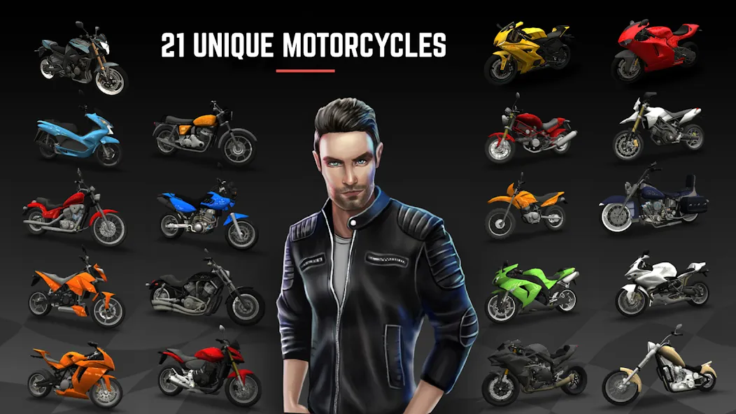 Скачать Racing Fever: Moto [MOD: безлимитные деньги и все мотоциклы открыты] на телефон — скриншот 2