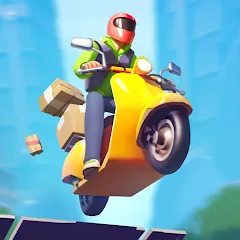 Скачать Moto City: Mad Bike Delivery [MOD: безлимитные деньги и все байки открыты] на телефон