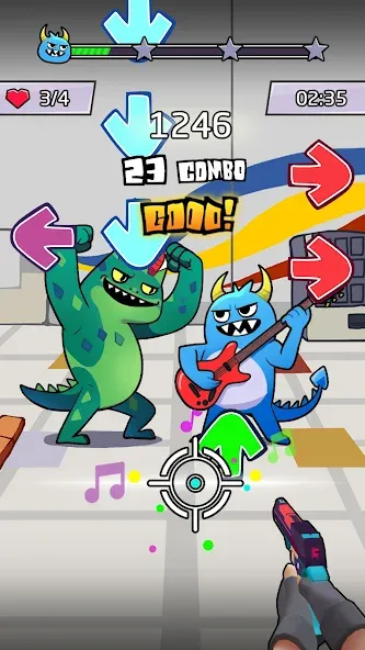 Скачать Beat Shooter Night: Rap Battle [MOD: безлимитные деньги и все песни открыты] на телефон — скриншот 1
