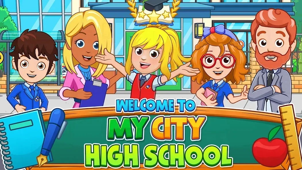 Взломанная My City : High School [MOD: безлимитные деньги и все локации] на Андроид — скриншот 1