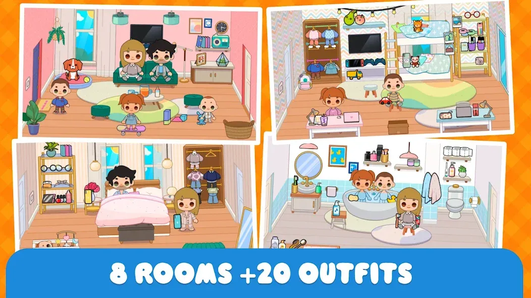 Скачать Minni Family Home - Play House [MOD: открыты все предметы и локации] на телефон — скриншот 1