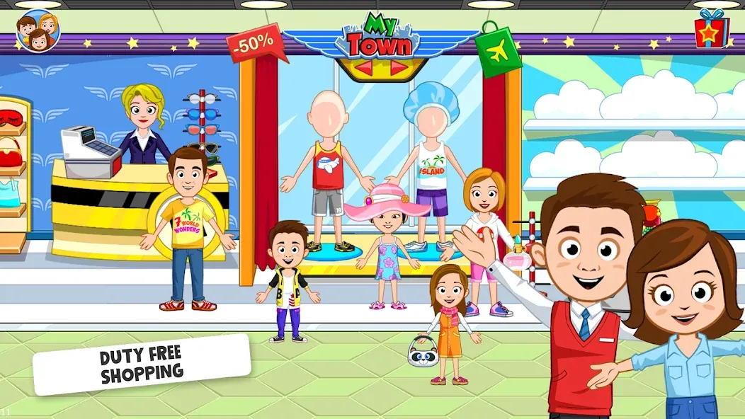 My Town Airport games for kids [MOD: открыты все локации и персонажи] (Бесплатно / APK) — скриншот 4