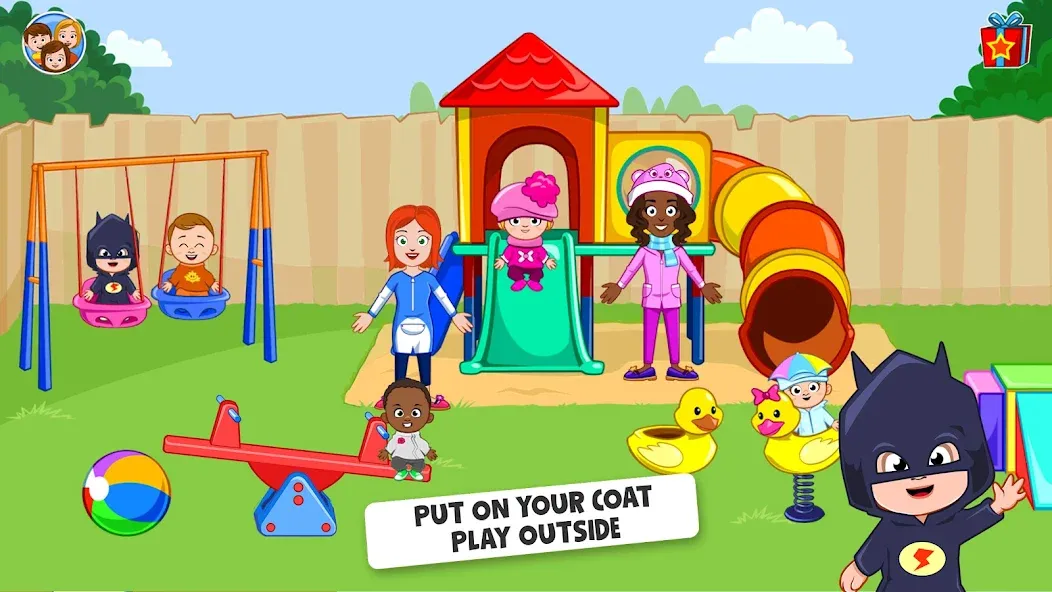Скачать My Town : Daycare Game [MOD: безлимитные деньги и все персонажи открыты] на телефон — скриншот 1